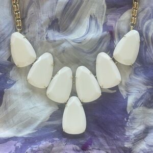 Kendra Scott Harlow White and Gold Statement Necklace